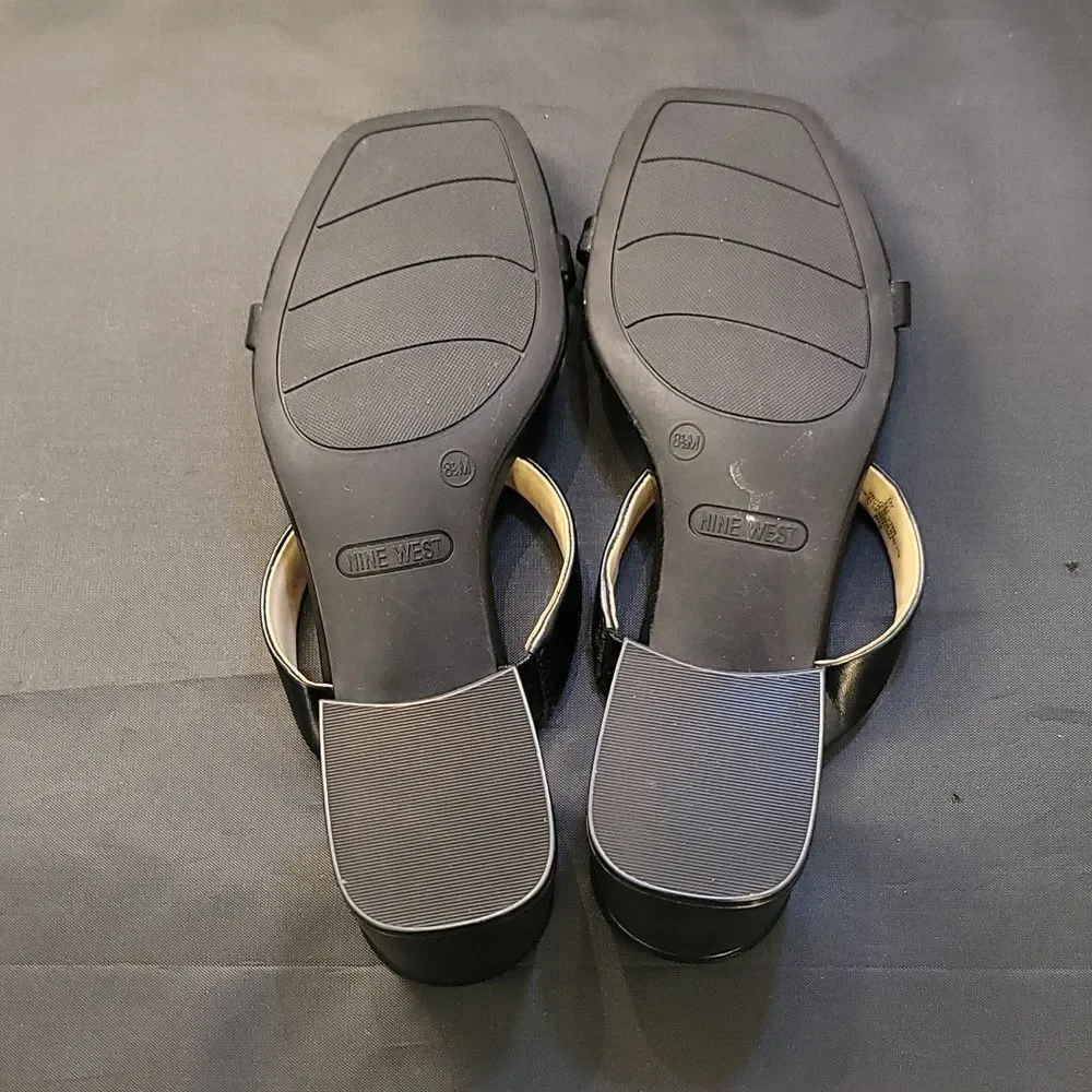 BRAND NEW NINE WEST BLOCK HEEL SQUARE TOE WOMENS SANDALS - Picture 12 of 14